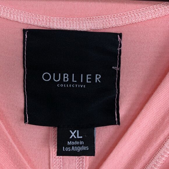 Oublier Varsity V Neck Longline Tee Rose Pink Oversized Mens Big & Tall Size XL - Picture 8 of 12